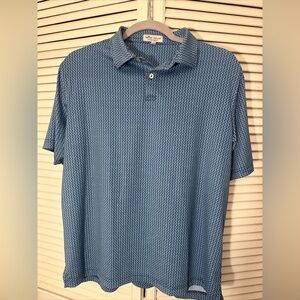 PETER MILLAR YOUTH GOLF PERFORMANCE POLO SHIRT YOUTH X-LARGE DACHSHUND BLUE